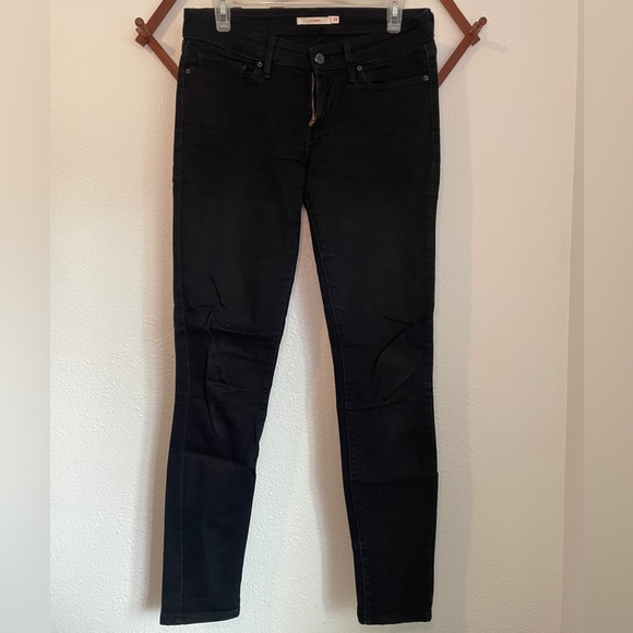 Levi’s 711 Skinny Black Low Rise Skinny Stretch Jeans Size 29 - Picture 1 of 9